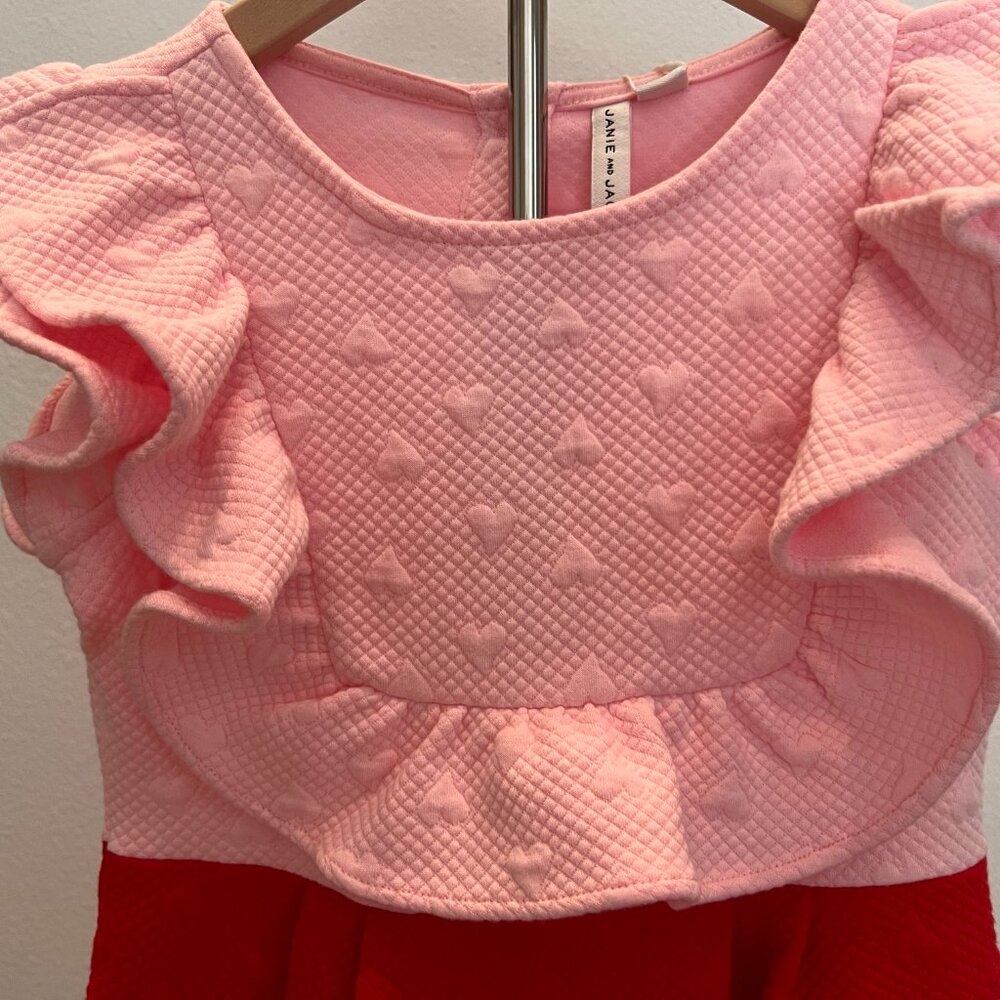 Janie and Jack Pink & Red Heart textured Dress – NWT - Picture 4 of 5